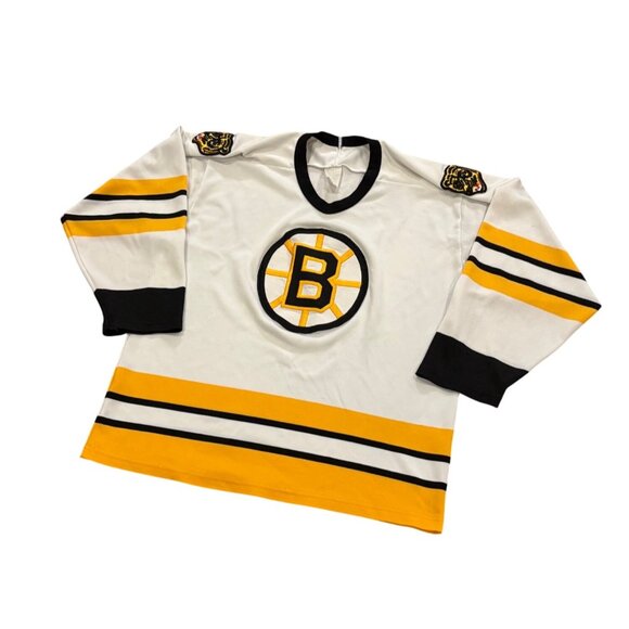 Vintage 80's CCM Boston Bruins Stitched White NHL Hockey Jersey Men's Medium - Picture 4 of 7